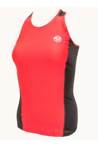 Майка RAY стрейч (Woman) красный с чёрной сеткой