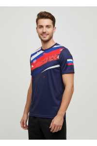 Футболка RAY (Men) принт RUS тёмно-синий