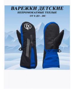 Перчатки RAY RY-06-804 Black/Blue (чёрный/голубой)