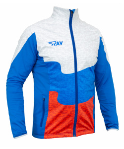 Куртка разминочная RAY WS модель PRO RACE (Men) принт "Патриот_1синий" 