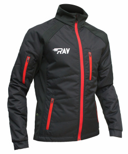Куртка утеплённая туристическая  RAY  WS модель OUTDOOR (UNI) чёрный красная молния