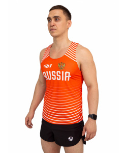 Майка спортивная RAY (Men) Blue Snark, красный градиент