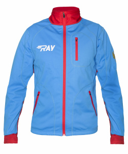 Куртка разминочная RAY WS модель STAR (UNI) триколор красная молния 