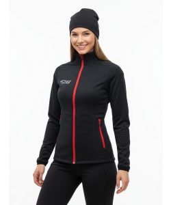 Куртка разминочная RAY WS модель PRO RACE (Woman) черный/черный красная молния 