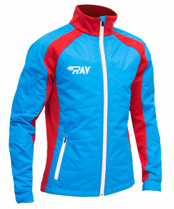 Куртка утеплённая туристическая  RAY  WS модель OUTDOOR (Kids) голубой/красный белая молния