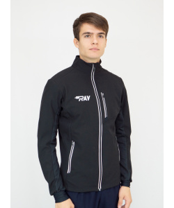 Куртка разминочная RAY WS модель NEO (MEN) на флисе, черная, молния с/о