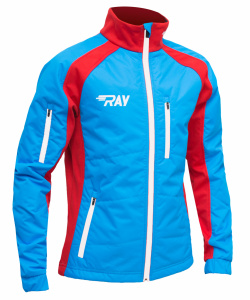 Куртка утеплённая туристическая  RAY  WS модель OUTDOOR (UNI) голубой/красный белая молния
