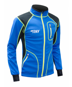 Куртка разминочная RAY WS модель STAR (UNI) синий/черный лимонный шов