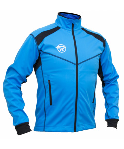 Куртка разминочная RAY модель SPORT (Men) голубой/черный/черный шов черная молния