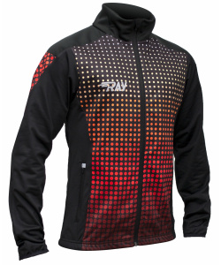 Куртка разминочная RAY WS модель PRO RACE (Men) принт черный/красный 