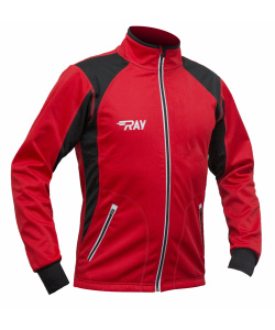 Куртка разминочная RAY WS модель STAR (Kids) красный/черный красный шов