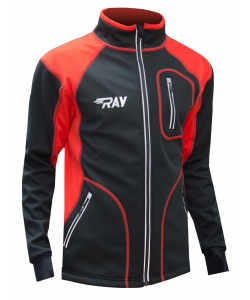 Куртка разминочная RAY WS модель STAR (Kids) черный/красный красный шов