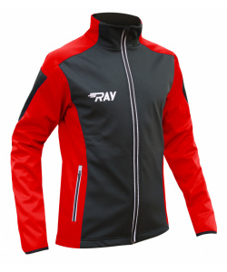 Куртка разминочная RAY WS модель RACE (UNI) черный/красный  красный шов