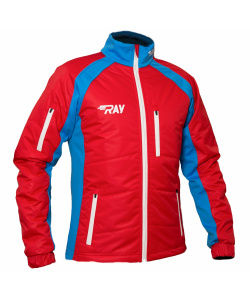 Куртка утеплённая туристическая  RAY  WS модель OUTDOOR (UNI) красный/голубой белая молния