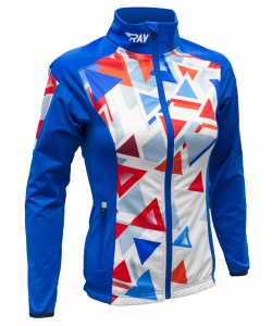 Куртка разминочная RAY WS модель PRO RACE (Woman) принт синий/красный