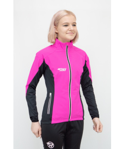 Куртка разминочная RAY WS модель PRO RACE (Women) розовый/черный с/о молния