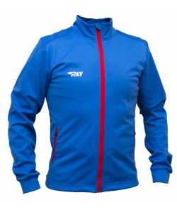 Куртка разминочная RAY модель CASUAL (UNI) синий/синий красная молния 
