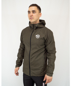 Ветровка RAY Sprint (Men) хаки, черная молния, белый лого