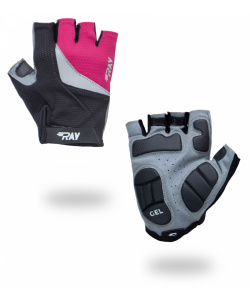 Велосипедные перчатки с короткими пальцами черный/розовый