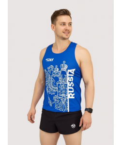 Майка спортивная RAY (Men) принт "Russia-eagle.Синяя"