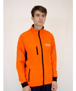 Куртка беговая RAY SPORT (летняя) оранжевый, черная молния
