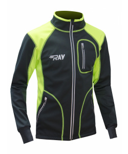 Куртка разминочная RAY WS модель STAR (UNI) черный/лимонный лимонный шов