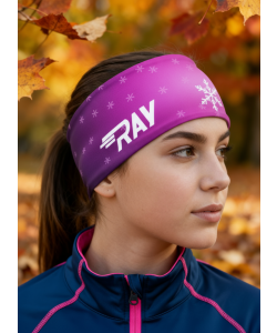 Повязка трикотажная принт RAY снежинка фиолетовый