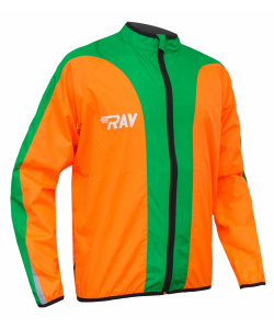 Ветровка RAY модель 2 (UNI) оранжевый/зеленый