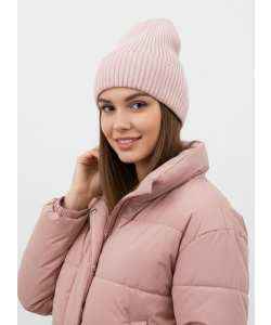 Шапка RAY вязаная с подворотом, светло-розовый