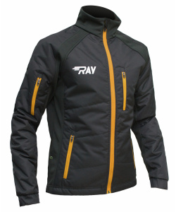 Куртка утеплённая туристическая  RAY  WS модель OUTDOOR (UNI) черный  горчичная молния