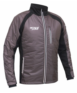 Куртка утеплённая туристическая  RAY  WS модель OUTDOOR (UNI) шоколад клетка/чёрный, с/о