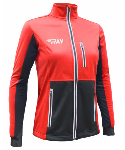 Куртка разминочная RAY WS модель FAVORIT (Woman) красный/черный красный шов