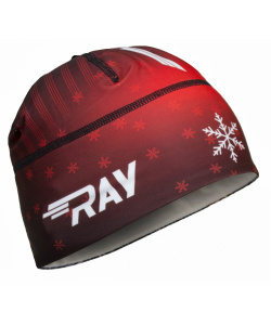 Шапочка RAY модель RACE материал термо-бифлекс снежинка красный, принт