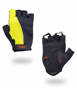 Велосипедные перчатки с короткими пальцами черный/желтый