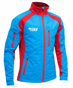 Куртка утеплённая туристическая  RAY  WS модель OUTDOOR (UNI) голубой/красный красная молния