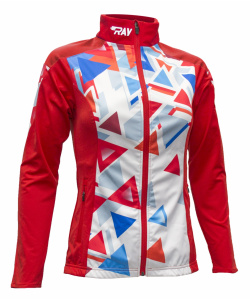 Куртка разминочная RAY WS модель PRO RACE (Woman) принт красный/красный