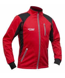 Куртка разминочная RAY WS модель STAR (UNI) красный/черный красный шов