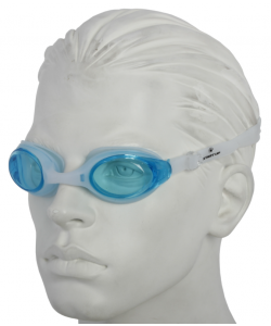 Очки плавательные Larsen R1281 голубой (силикон)