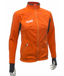 Куртка разминочная RAY WS модель STAR (Woman) оранжевый/черный 