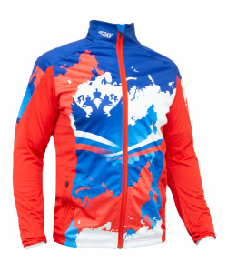 Куртка разминочная RAY WS модель PRO RACE (Men) принт "Патриот.красный"