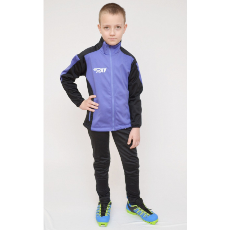 Куртка разминочная RAY WS модель RACE (Kids) фиолетовый/черный  фото 2