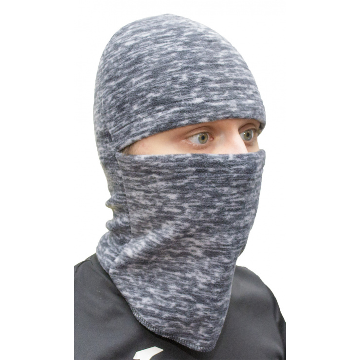 Маска ветрозащитная (шлем) флис цветной серый меланж фото 1