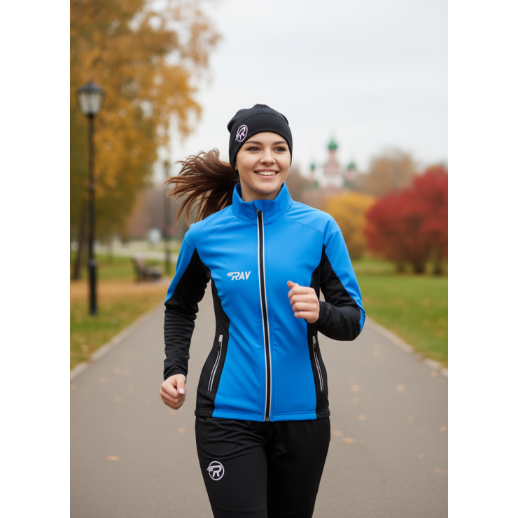 Куртка разминочная RAY WS модель PRO RACE (Women) бирюза/черный с/о молния фото 5