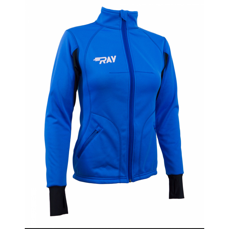 Куртка разминочная RAY WS модель STAR (Woman) синий/черный синяя молния фото 12