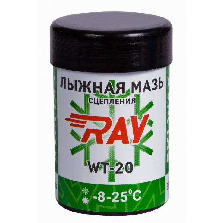 Мазь лыжная RAY WT-20 -8-25°C синтетическая зеленая (35г) фото 1