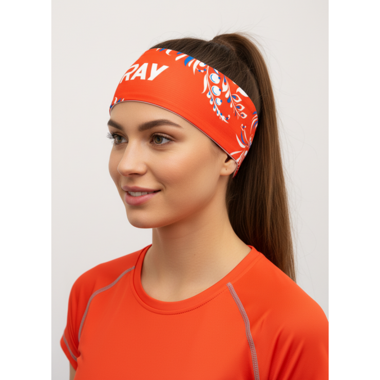 Повязка летняя облегчённая (UNI) принт Team Ray woman, красный фото 3