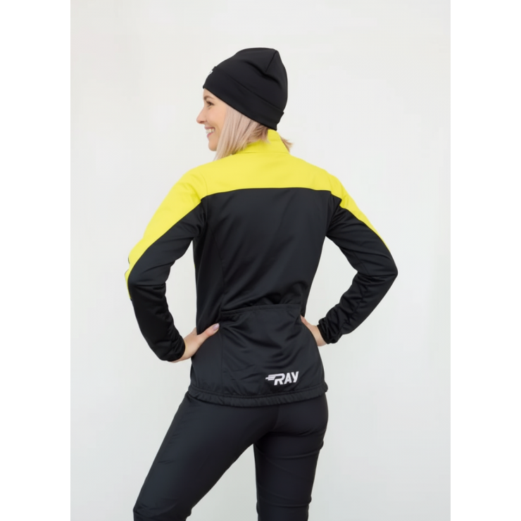 Куртка разминочная RAY WS модель PRO RACE (Women) желтый/черный с/о молния фото 3