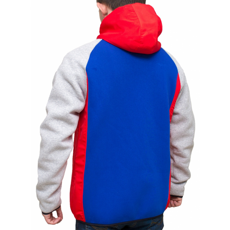 Толстовка спортивная RAY модель NEXT (UNI) капюшон синий/серый/красный шов фото 2
