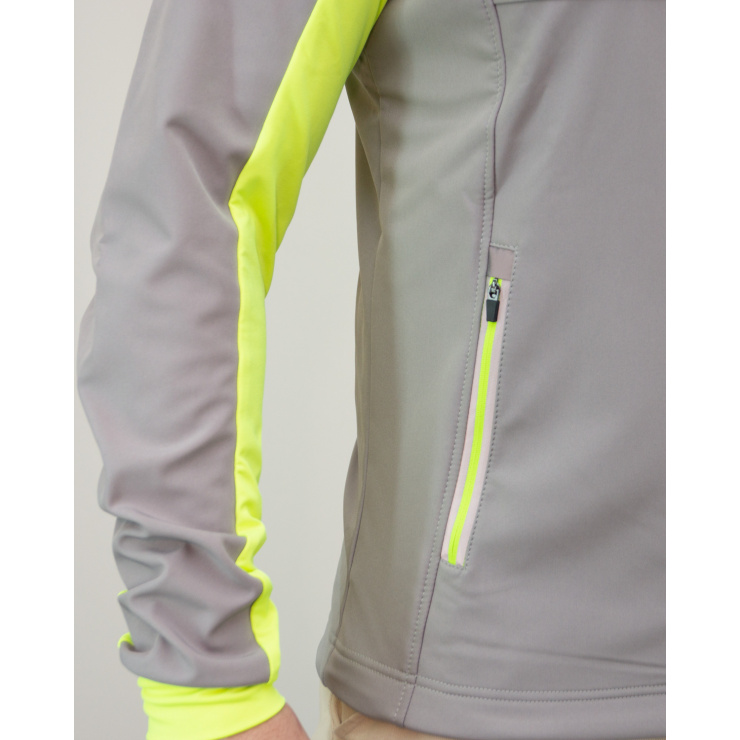 Куртка разминочная RAY WS модель FAVORIT (Men) серый/лимон, молния лимон фото 10