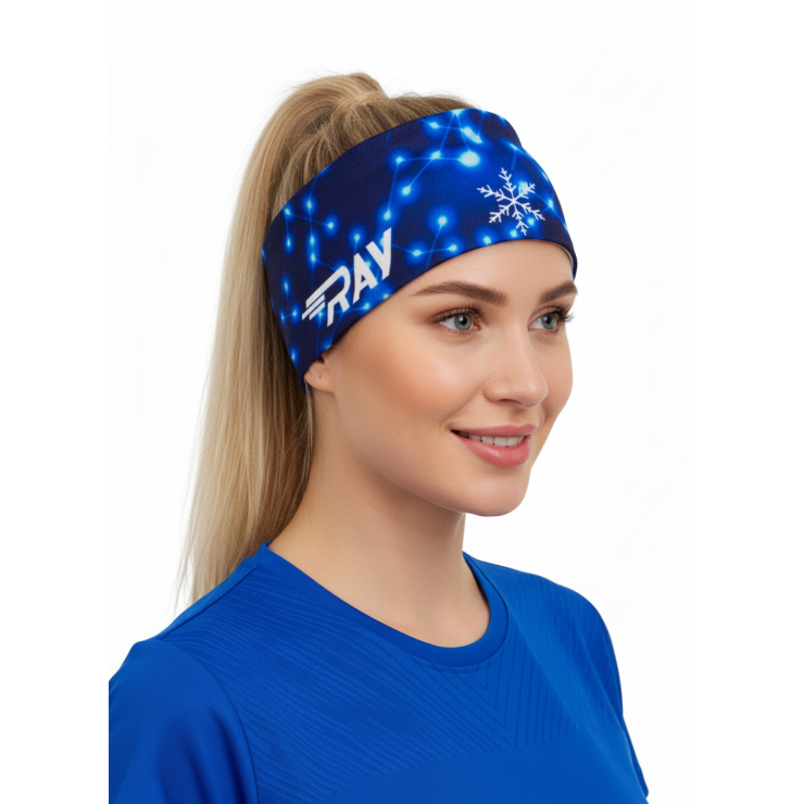 Повязка летняя облегчённая (UNI) принт RAY синий, синий фото 2